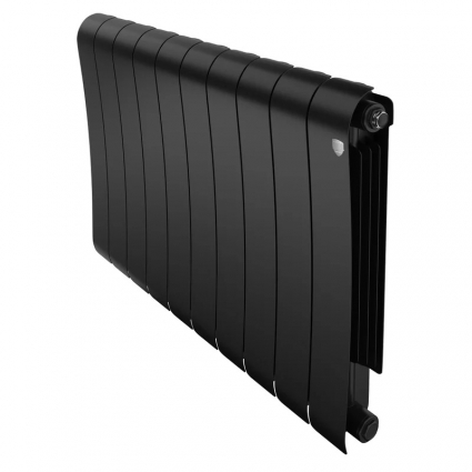 Радиатор биметаллический Royal Thermo Infinity 500 10 секций, noir sable, на площадь 19 кв.м., черный