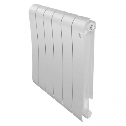 Радиатор биметаллический Royal Thermo Infinity 500 6 секций, bianco traffico, на площадь 11 кв.м., белый