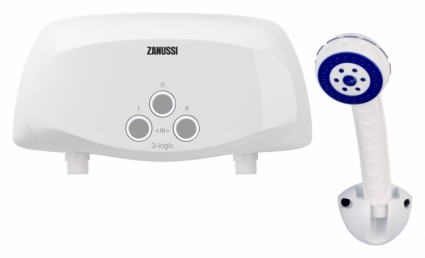 Водонагреватель Zanussi 3-logic 5,5 S душ, 5.5 кВт, погружной ТЭН, белый