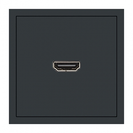 Розетка HDMI 2.0 Type A (механизм), серия Эмили, STEKKER, RST00-5118-05, черный уголь, soft touch 50171