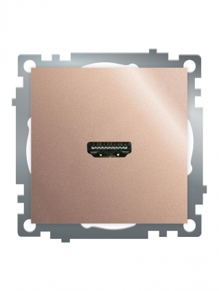 Розетка HDMI 2.1, Type A  (механизм), STEKKER GLS00-7118-02, серия Катрин, шампань 50063