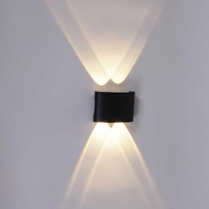 Уличный настенный светодиодный светильник Reluce 86832-9.2-004KT LED4*1W BK в современном стиле, цвет черный