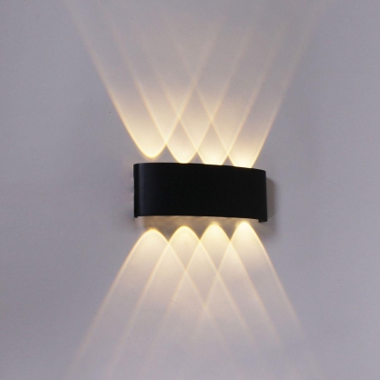 Уличный настенный светодиодный светильник Reluce 86834-9.2-008KT LED8*1W BK в современном стиле, цвет черный