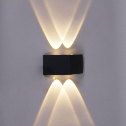 Уличный настенный светодиодный светильник Reluce 86856-9.2-001KT LED4W BK в современном стиле, цвет черный