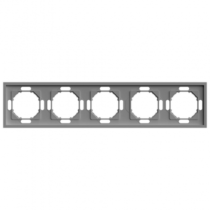 Рамка STEKKER, PFR00-5005-10 5-местная, серия Эмили, платиново-серый, soft touch 49966