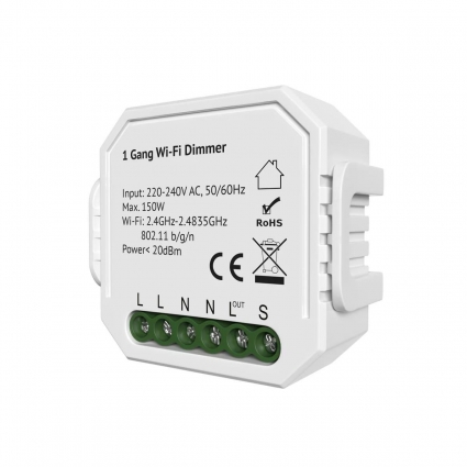Wi-Fi реле-диммер одноканальное Denkirs 1x150Вт RL1003-DM/1 цвет белый