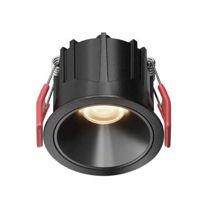 Встраиваемый светильник Maytoni Technical Alfa LED DL043-01-10W3K-RD-B-1 в современном стиле, цвет черный