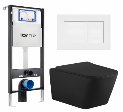 Комплект 3 в 1 инсталляция Lorne Profi LN7002500 + Унитаз подвесной Aquanet Tavr-W BW 287011 + кнопка белая матовая Carre