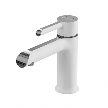 Смеситель для раковины Grossman Alba 510.K35.06.100/000 белый, хром, однорычажный, длина излива 11.7 см