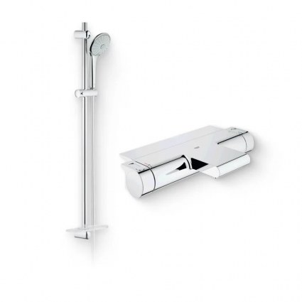 Душевой комплект Термостат Grohe Grohtherm 2000 New 34464001 для ванны с душем + Гарнитур Euphoria 110 Massage 27226001, хром