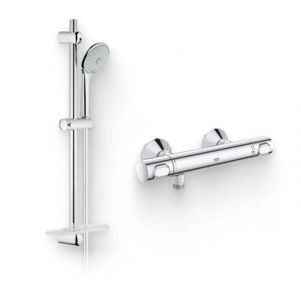 Душевой комплект Термостат Grohe Grohtherm 34793000 для душа + Гарнитур Euphoria 110 Mono 27266001 хром,  в современном стиле