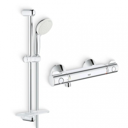 Душевой комплект Термостат Grohe Grohtherm 800 34558000 для душа + Гарнитур Tempesta New 27926001 хром,  в современном стиле