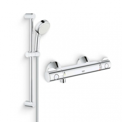 Душевой комплект Термостат Grohe Grohtherm 800 34558000 для душа + Гарнитур Tempesta Cosmopolitan 27786002 хром,  в современном стиле