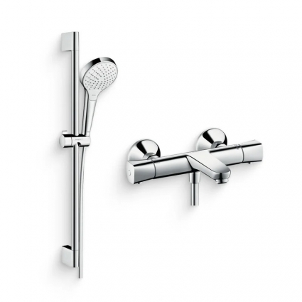 Душевой комплект Термостат Hansgrohe Ecostat universal 13123000 для ванны с душем + Гарнитур Croma Select S Vario 26562400, хром
