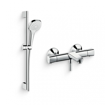 Душевой комплект Термостат Hansgrohe Ecostat universal 13123000 для ванны с душем + Гарнитур Croma Select E Vario 26582400, хром