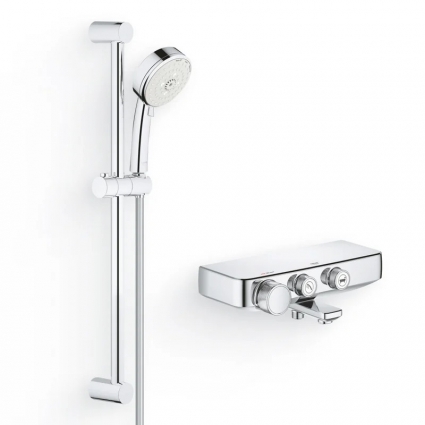 Душевой комплект Термостат Grohe Grohtherm SmartControl 34718000 для ванны с душем + Гарнитур Tempesta Cosmopolitan 27579002, хром