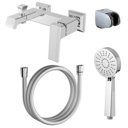 Смеситель для ванны и душа Azario EXQUISITE с ручным душем, хром (AZ-VSN238340C), однорычажный