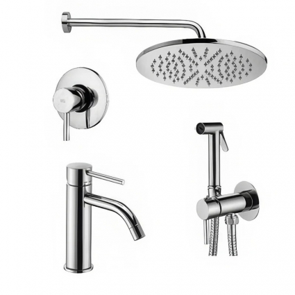 Комплект для ванной Paffoni Light KITZLIG011CR071 С ВНУТРЕННЕЙ ЧАСТЬЮ, хром, шланг 150 см