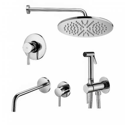 Комплект для ванной Paffoni Light KITZLIG011CR006 С ВНУТРЕННЕЙ ЧАСТЬЮ, хром, шланг 150 см