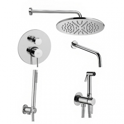 Комплект для ванной Paffoni Light KITZLIG019CR139 С ВНУТРЕННЕЙ ЧАСТЬЮ, хром, шланг пластиковый 150 см