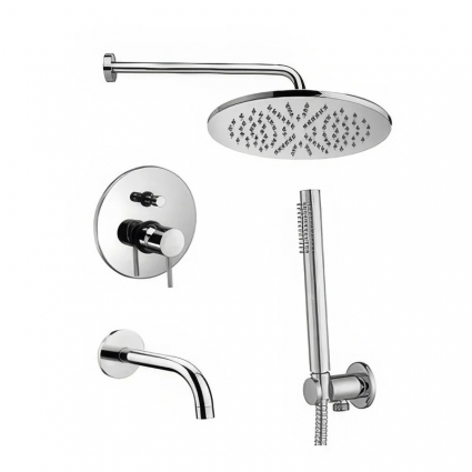 Душевой комплект Paffoni Light KITLIG019CR139 С ВНУТРЕННЕЙ ЧАСТЬЮ, хром, шланг пластиковый 150 см