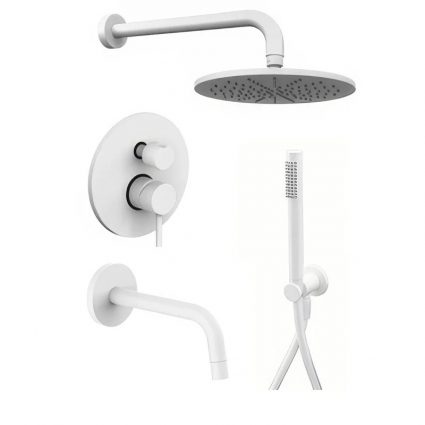 Душевой комплект Paffoni Light KITLIG019BO046 С ВНУТРЕННЕЙ ЧАСТЬЮ, белый матовый, шланг пластиковый 150 см