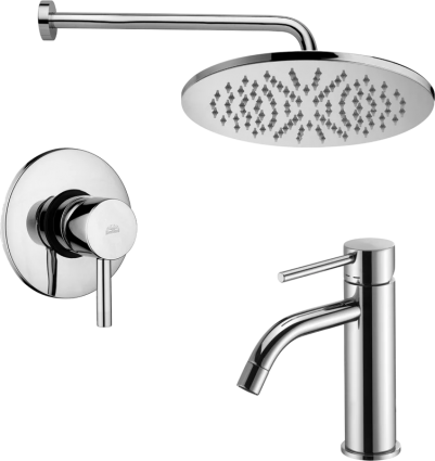 Комплект для ванной Paffoni Light KITLIG011CR071 С ВНУТРЕННЕЙ ЧАСТЬЮ, хром в современном стиле