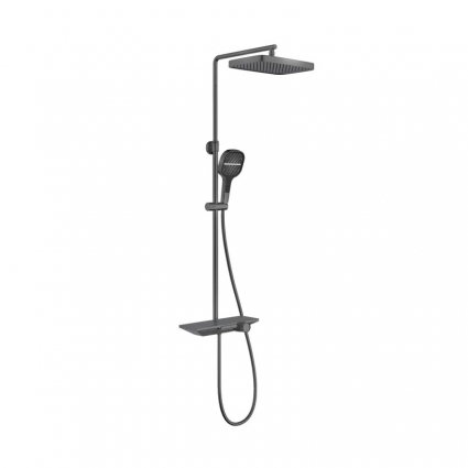 Душевая стойка Vincea VSFS-411GM с изливом, вороненая сталь, штанга 125.9 см, шланг пластиковый 150 см
