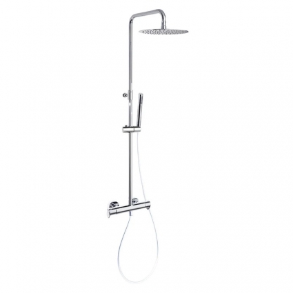 Душевая стойка Ramonsoler Alexia 365412RM300 хром, с термостатом, штанга 148.35 см, шланг пластиковый 175 см