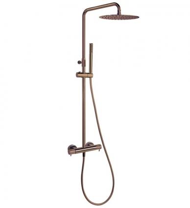 Душевая стойка Ramonsoler Odisea Joya 595401RM300CUC медь, с термостатом, штанга 148.35 см, шланг пластиковый 175 см