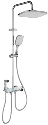 Душевая стойка Berges Wasserhaus Pulsar 075011 с гигиеническим душем, хром, штанга 146.2 см, шланг пластиковый 150 см