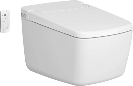 Умный унитаз подвесной VitrA V-Care Prime 7231B403-6216 безободковый, с биде и микролифтом, белый, 39x62 см