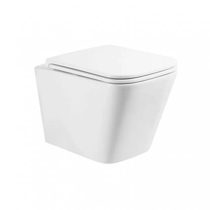 Унитаз подвесной BelBagno Ardente-R BB520CHR/SC безободковый, с микролифтом, белый глянцевый, 34x49 см