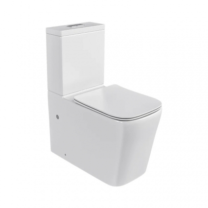 Унитаз-компакт напольный Good Door Hansmann KVADRO с микролифтом, белый, 36x66.5 см