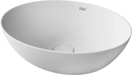 Накладная раковина D&K Matrix DT1390708, матовый фарфор, 41 см, цвет белый