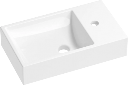 Раковина маленькая в туалет Wellsee WC Area 151803000 45, глянцевая белая, цвет белый
