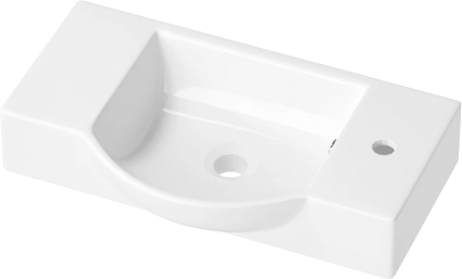 Раковина маленькая в туалет Wellsee WC Area 151809000 55, глянцевая белая, цвет белый