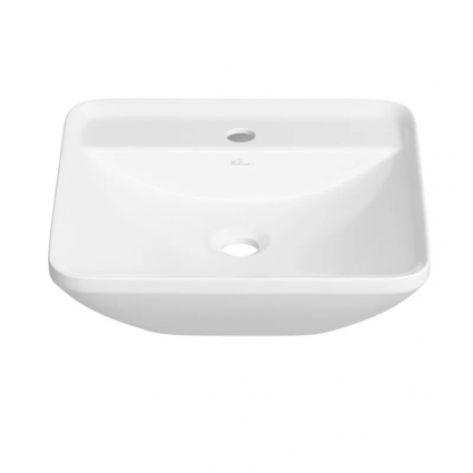 Накладная раковина для ванной комнаты Wellsee Cute Twin S 318301000: квадратная раковина, ширина умывальника 43 см, цвет глянцевый белый