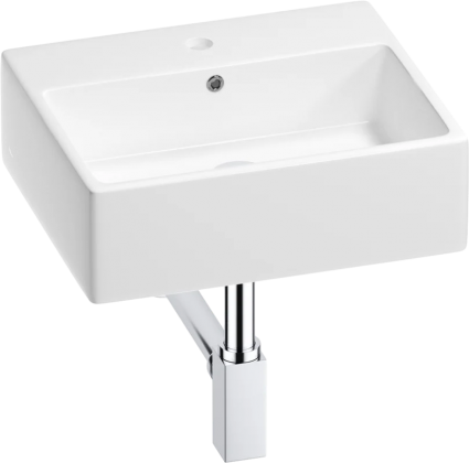 Накладная раковина Wellsee Graceful Pro 201001331, 50, с сифоном и донным клапаном, глянцевый белый, хром