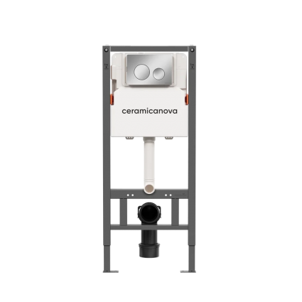 Система инсталляции для унитазов Ceramica Nova Balance CN121001CH, кнопка Circle глянцевый хром, 50x21x132.5 см