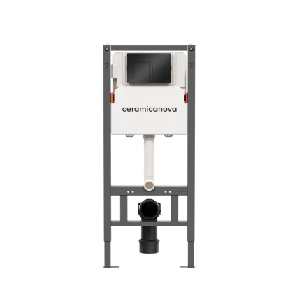 Система инсталляции для унитазов Ceramica Nova Balance CN121002MB, кнопка Square матовый черный, 50x21x132.5 см