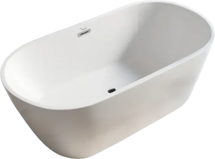 Акриловая ванна Cerutti Spa RESIA170II 170x75 см, отдельностоящая, белая, овальная, с каркасом, со сливом-переливом, с донным клапаном, объем 280 л., с антискользящим покрытием