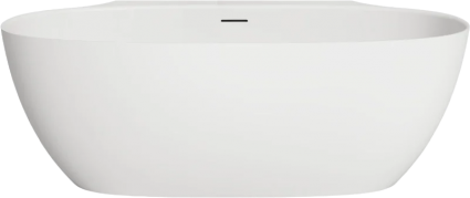 Ванна из искусственного камня Salini Alda Wall S-Sense 170x90 см, пристенная, белая, овальная, с донным клапаном, объем 350 л.