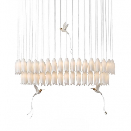 Подвесная люстра Mizi`en Polly MZ121830-68-1200 цвет белый, мощность 102 Вт
