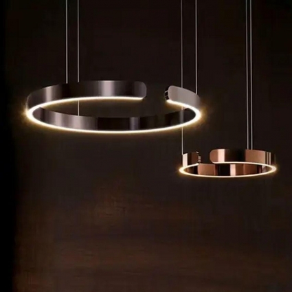 Люстра подвесная Alfa Light F0424-10 400+600mm rose gold в стиле модерн