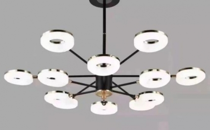 Люстра подвесная Alfa Light F3824-19 BK LED 2 COLOUR в стиле модерн, мощность 144 Вт