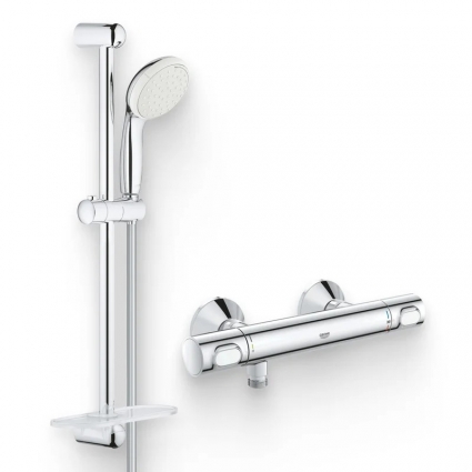 Душевой комплект Термостат Grohe Grohtherm 34793000 для душа + Гарнитур Tempesta New 27926001 хром,  в современном стиле
