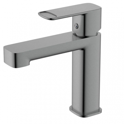 Смеситель для раковины металл Gun Metal, AQUAme Parma AQM6610GM, однорычажный, серый