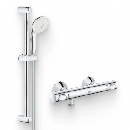 Душевой комплект Термостат Grohe Grohtherm 34793000 для душа + Гарнитур Tempesta New 27795001 хром,  в современном стиле