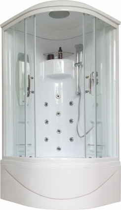 Душевая кабина Royal Bath RB 90NRW-T четверть круга, поддон глубокий, с гидромассажем